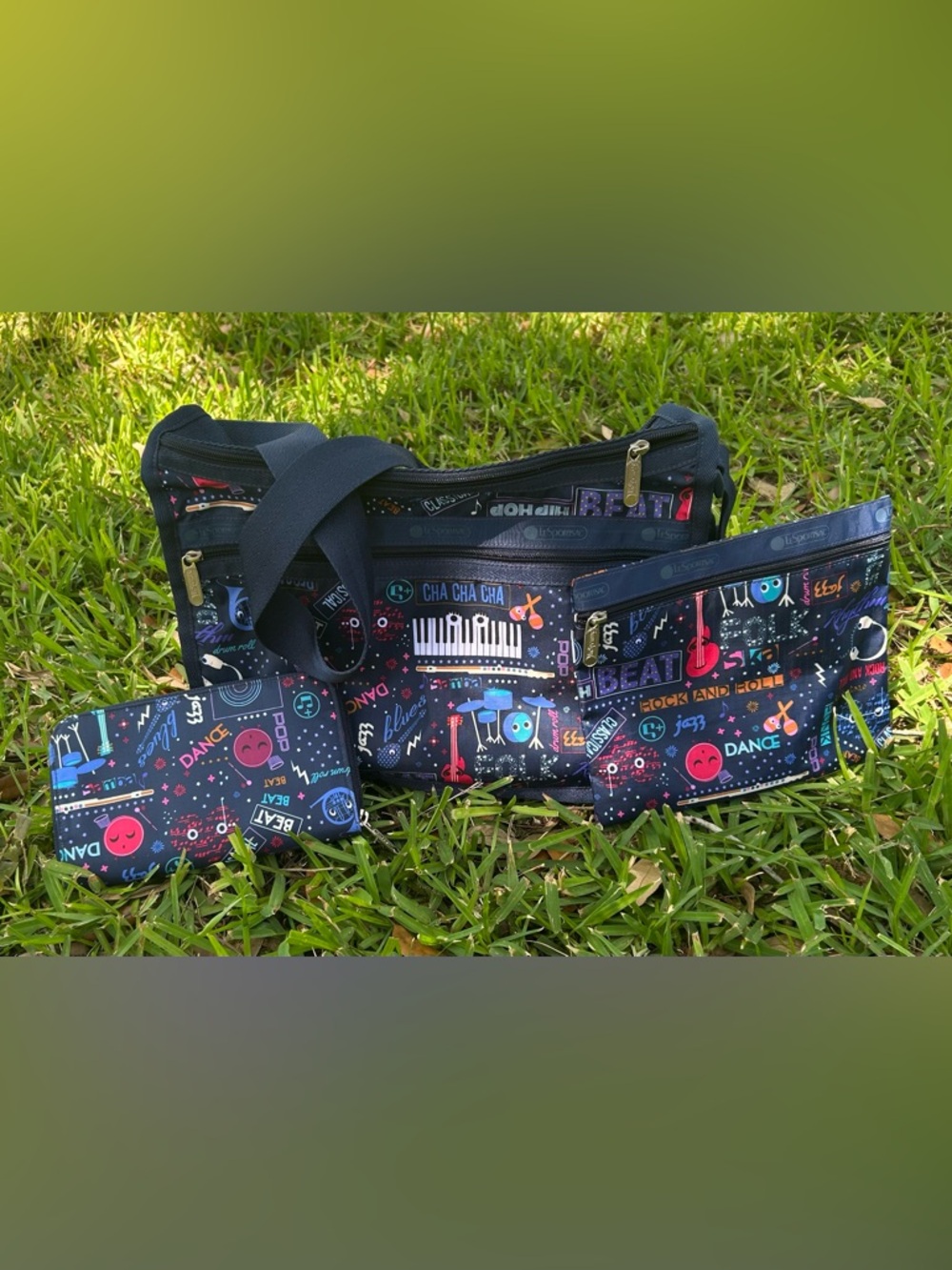 Rare Retired Lesportsac Little Orchestra 3 Piece Set